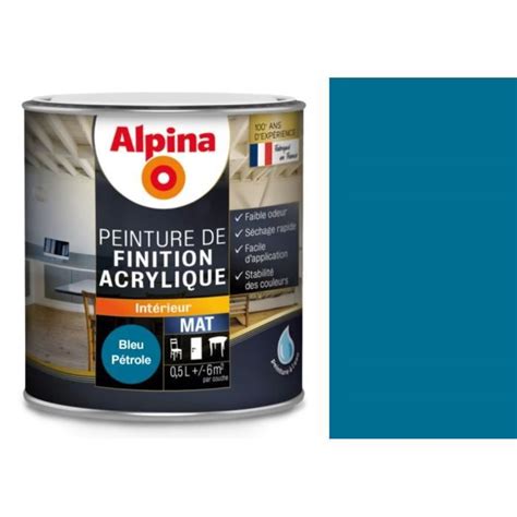 PEINTURE DE FINITION ACRYLIQUE MAT 0 5L BLEU PETROLE Cdiscount Bricolage