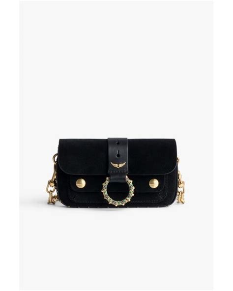 Zadig Voltaire Kate Suede Wallet Bag In Black Lyst