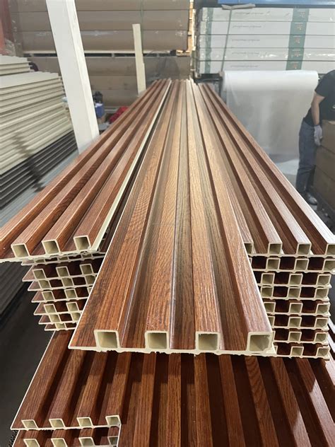 Vertical Wpc Fluted Wall Panels Exterior Co Extrusion Wood Plastic