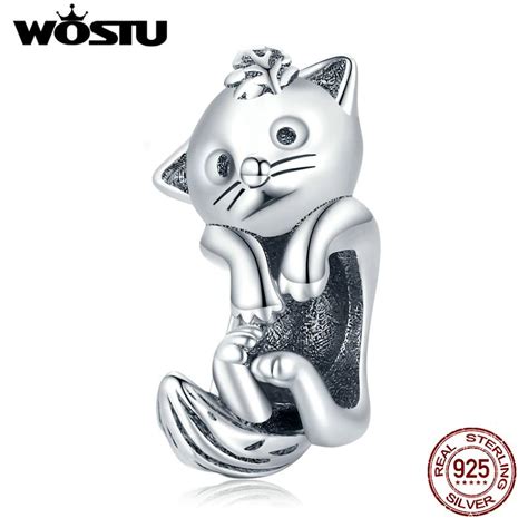 Kaufe Wostu Exquisite Cute Playful Fox Sterling Silber Charm