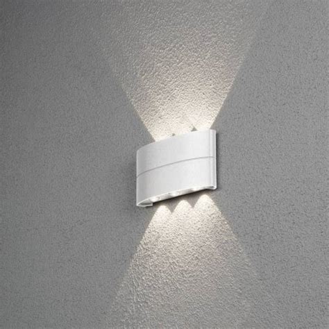 Applique murale extérieure Aluminium blanc triple LED IP54 blanc chaud