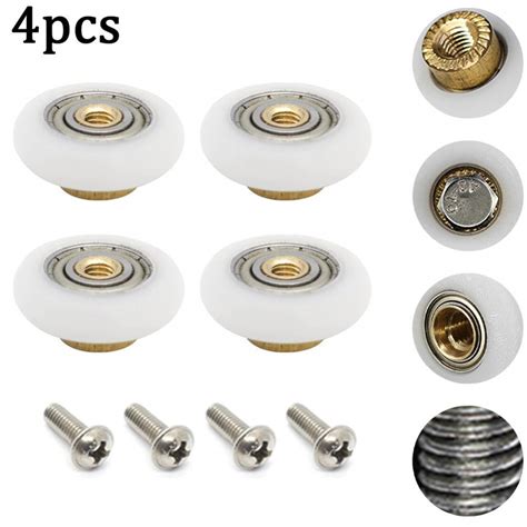 4pcs Shower Room Pulley Bathroom Slidingglass Door Wheels Nylon Copper Roller Shopee Philippines