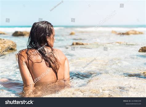 Unrecognizable Naked Woman Sea Water On Stock Photo