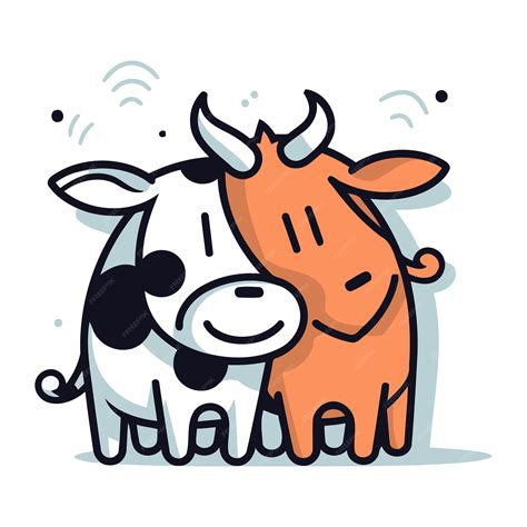 Premium Vector Cute Cow Cartoon Vector Illustration Cute Farm Animal