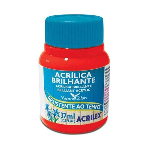 Tinta Acr Lica Brilhante Ml Acrilex Vermelho Fogo