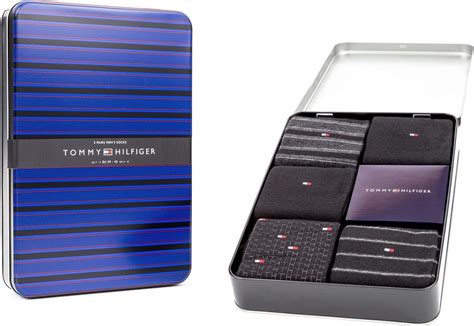 Tommy Hilfiger Fine Stripe Tin Giftbox 5 Pack Heren Sokken Maat 39 42