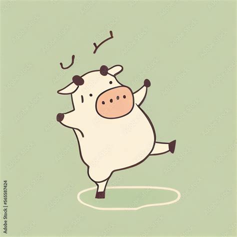 Cartoon happy dancing cow.. Stock Illustration | Adobe Stock