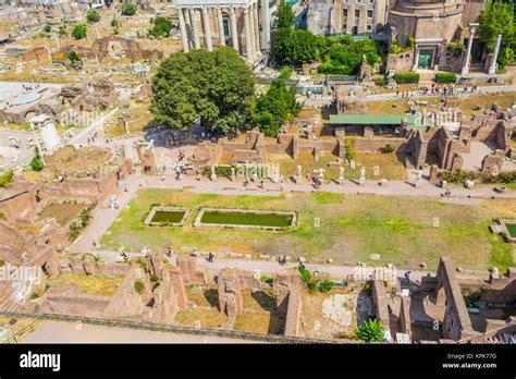 Draufsicht Auf Das Forum Romanum Rom Italien Das Forum Romanum Ist