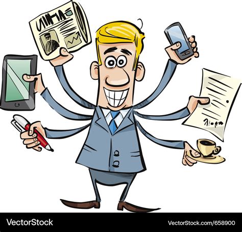 Busy Businessman Royalty Free Vector Image Vectorstock