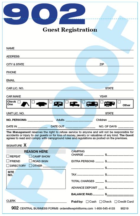 Campground Registration Forms