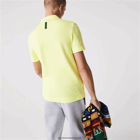 Men Lacoste Flashy Yellow Tuk Slim Fit Organic Stretch Cotton Pique