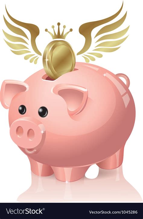 Piggy Bank With Coins Flying Royalty Free Vector Image