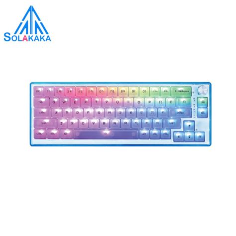 SOLAKAKA Keys Hot Swappable Mechanical Wired Keyboard Gaming Keyboard RGB Backlit Transparent