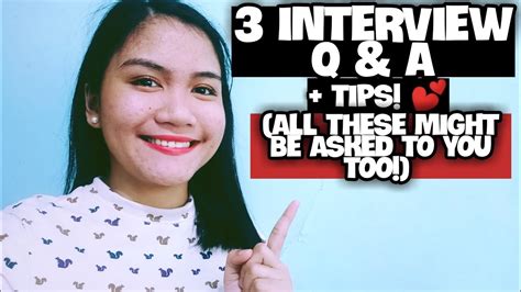 3 Commonly Asked Job Interview Questions And Answers 2021 Tips Nayumi Cee 🌻 Youtube