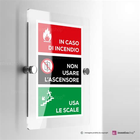 Cartello Non Usare L Ascensore In Caso Di Incendio