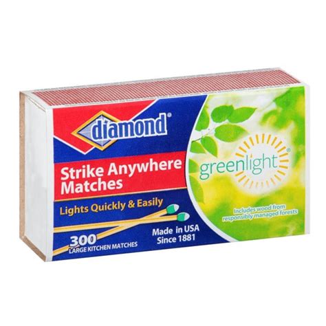 Diamond Greenlight Strike Anywhere Matches Bulk Large Kitchen