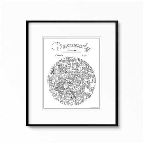 Dunwoody Georgia Map Art Dunwoody Map Housewarming Gift - Etsy