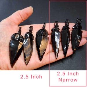 Black Obsidian Protection Stone Arrowhead Necklace For Men On Black