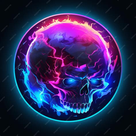 Premium AI Image | a glowing skull with glowing eyes on a dark background