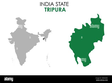 Tripura map of Indian state. Tripura map vector illustration. Tripura ...