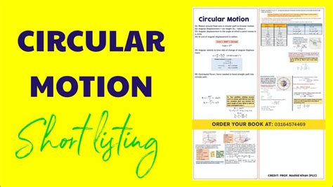 Circular Motion Physics Mdcat Notes First Year Physics Lectures Mdcat 2023 Youtube