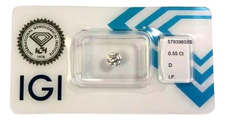 1 Pcs Diamante 0 55 Ct Rotondo D Incolore IF Internamente