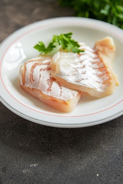 Bacalao Pescado Blanco Filete Sin Piel Comida Fresca Bocadillo En La