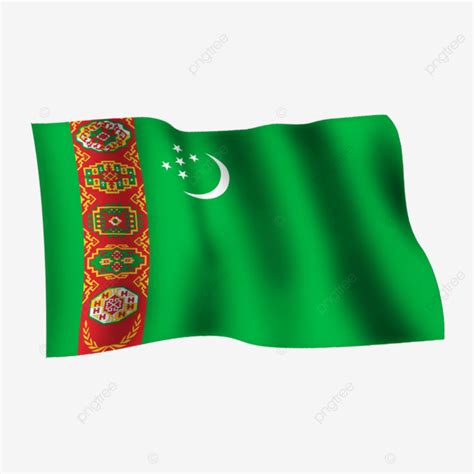 Turkmenistan Waving Flag On Transparent Background, Turkmenistan Flag, Waving Flag, Flag Mockup ...