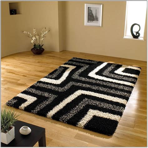 Black and White Checkered Area Rug