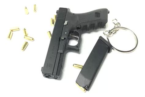 Chaveiro Mini Arma Pistola Glock G Funcional Pol Mero A O