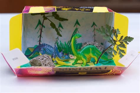 Make A Dinosaur Habitat Box With Things You Have At Home Little Fish