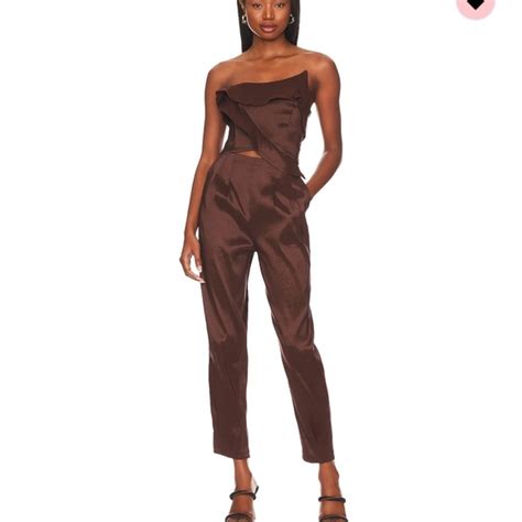 Lpa Pants Jumpsuits Revolve Lpa Brown Corset Pant Penelopa Set