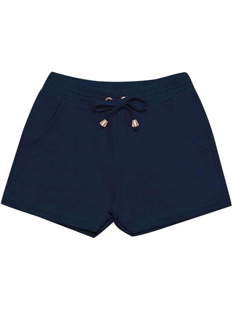 Shorts Moletinho Feminina Azul Pulla Bulla