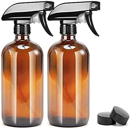 Vivaplex Large Oz Empty Amber Glass Spray Bottles With Black