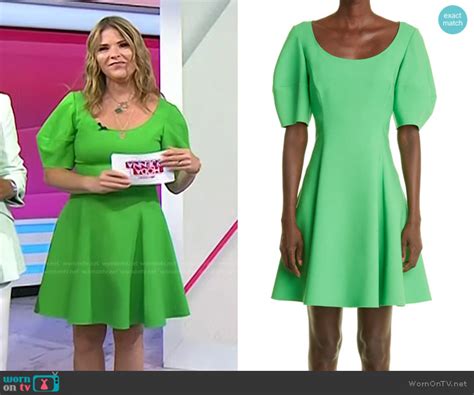 Wornontv Jennas Green Flare Mini Dress On Today Jenna Bush Hager