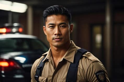 Premium Ai Image A Man With A Badge On His Shoulder