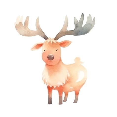 Premium Photo Watercolor Illustration Of A Reindeer