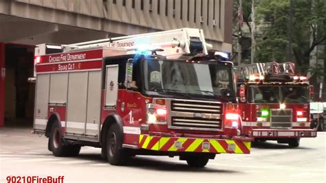 Chicago Fire Dept Engine 42 Squad 1 And Truck 3 Responding Youtube