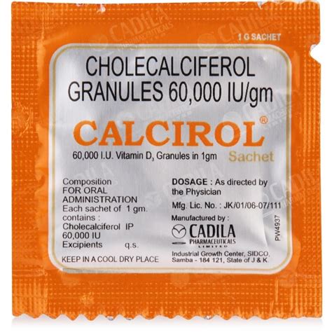 Calcirol Cholecalciferol Granules Gm Sachet Iu At Rs In