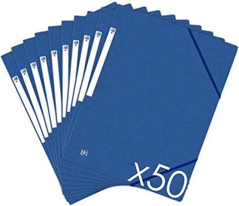 OXFORD TopFile Lot de 50 Chemises Cartonnées 3 Rabats Format A4