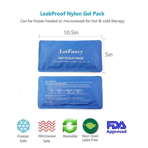 Lotfancy Hot Cold Pack For First Aid Reusable Gel Ice Packs For