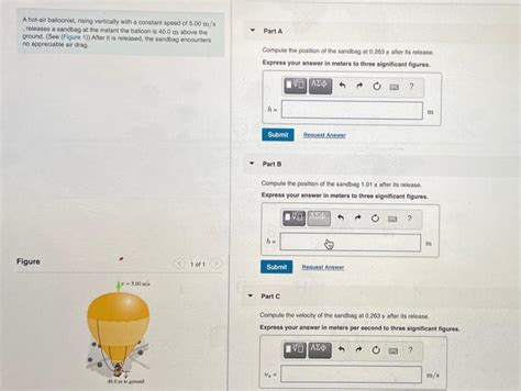 Solved A Hot Air Balloonist Rising Vertically With A Chegg