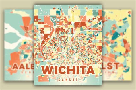 Wichita Colorful Map Graphic By Poster Boutique · Creative Fabrica