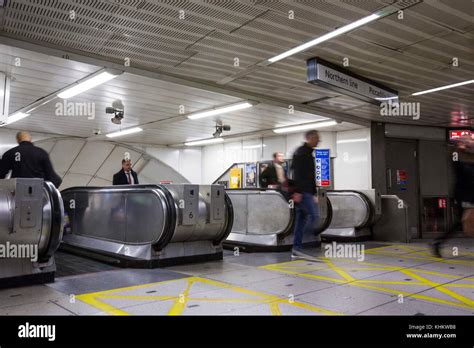 A General View Of The Escalator In Kings Cross St Pancras Underground