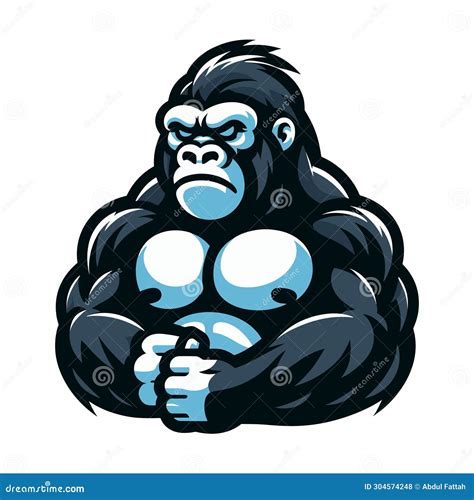 Muscle Gorilla Ape Monkey Mascot Design Logo Vector Illustration