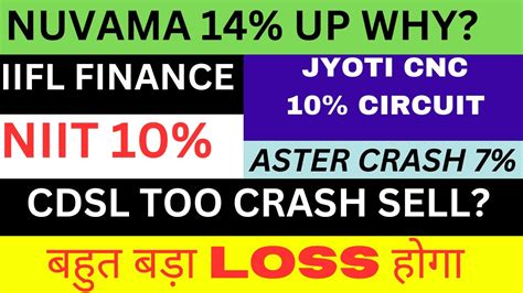 NUVAMA SHARE 14 JUMP WHYIIFL FINANCE SHARE NEWS JYOTI CNC SHARE SOON