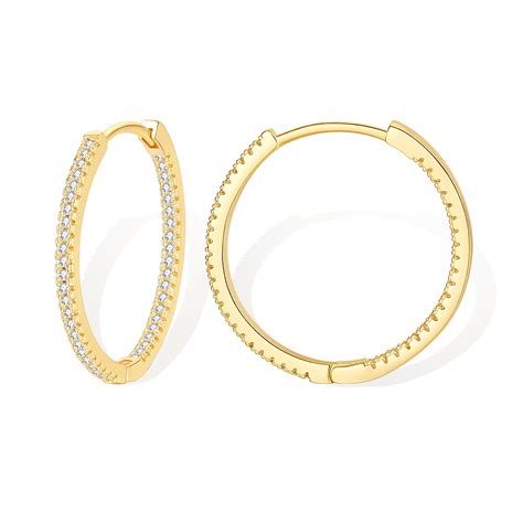 Adoyi Gold Hoop Earrings For Women14k Real Gold Plated Huggie Earrings