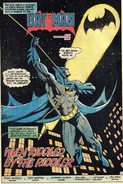 An Old Comic Book Page With Batman Flying Through The Air And Holding A Bat In His Hand