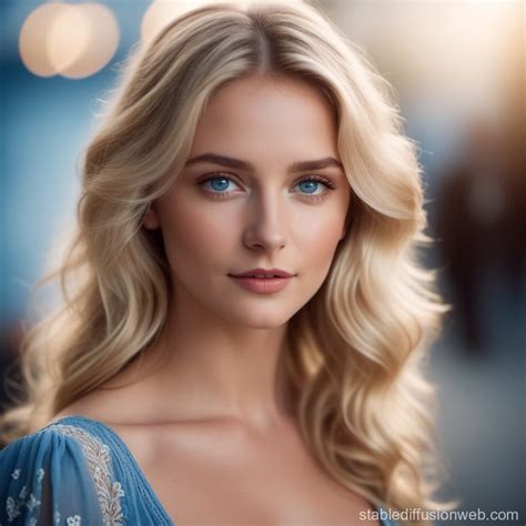 Petite Sundress Wearing Blue Eyed Blonde Stable Diffusion Online
