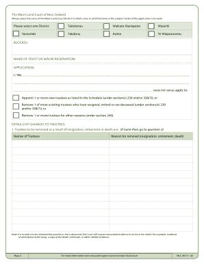 Fillable Online APPLICATION TO ADD REDUCE REPLACE OR REMOVE TRUSTEES